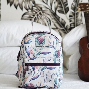 Love Fitness Floral Backpack with Purple Accents